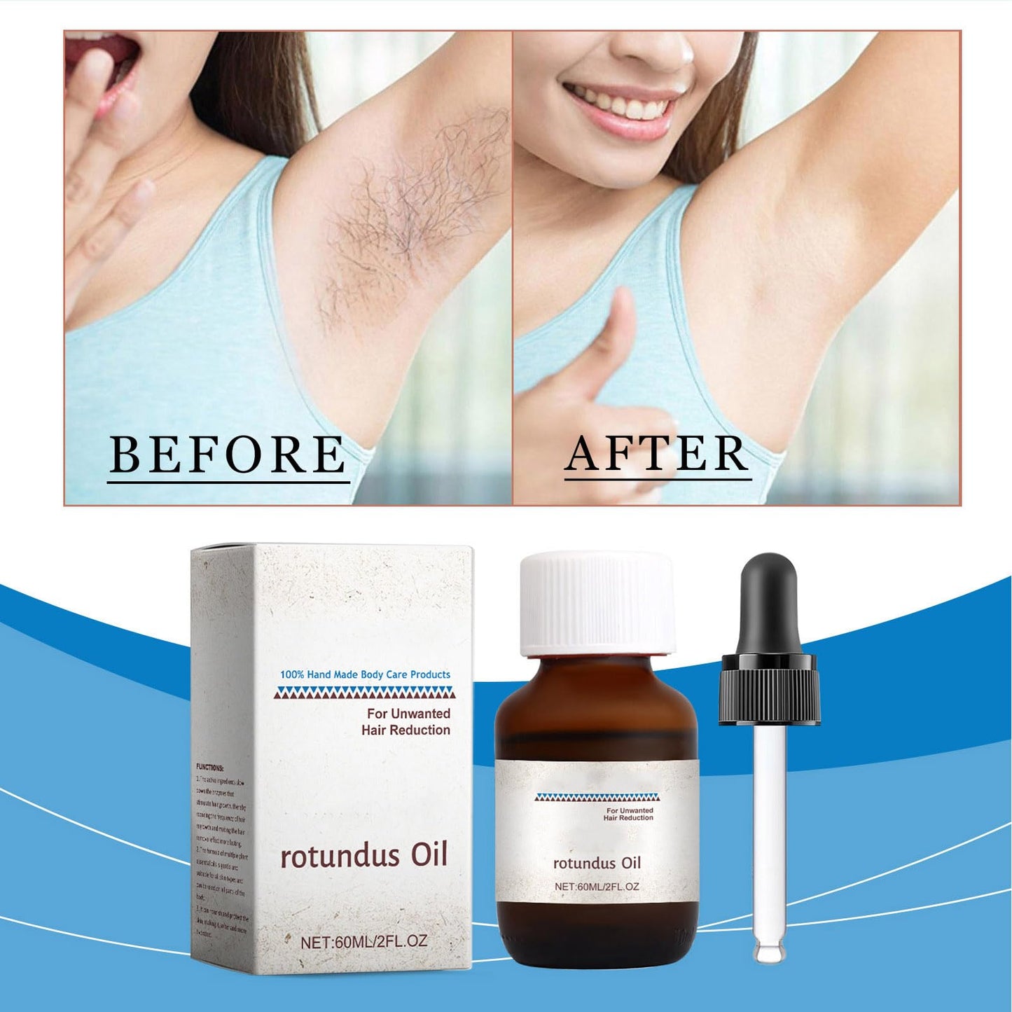 Pack de 2 Aceites de Cyperus Rotundus 100% Puro para Depilación y Reducción de Vello - 60 ml cada uno - Piel Suave y Sin Vello - ¡Aprovecha esta Oferta en Línea!