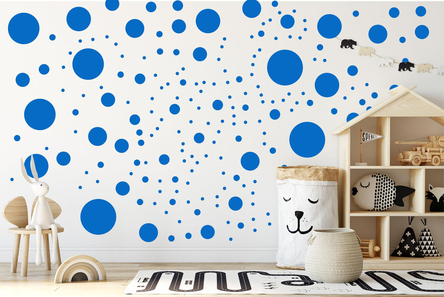 StickerDeen 500+ Calcomanías surtidas de lunares circulares para pared para habitación de niños, sala de estar, aula, cuarto de juegos, decoración. Adhesivos de vinilo extraíbles para pared. Adhesivos