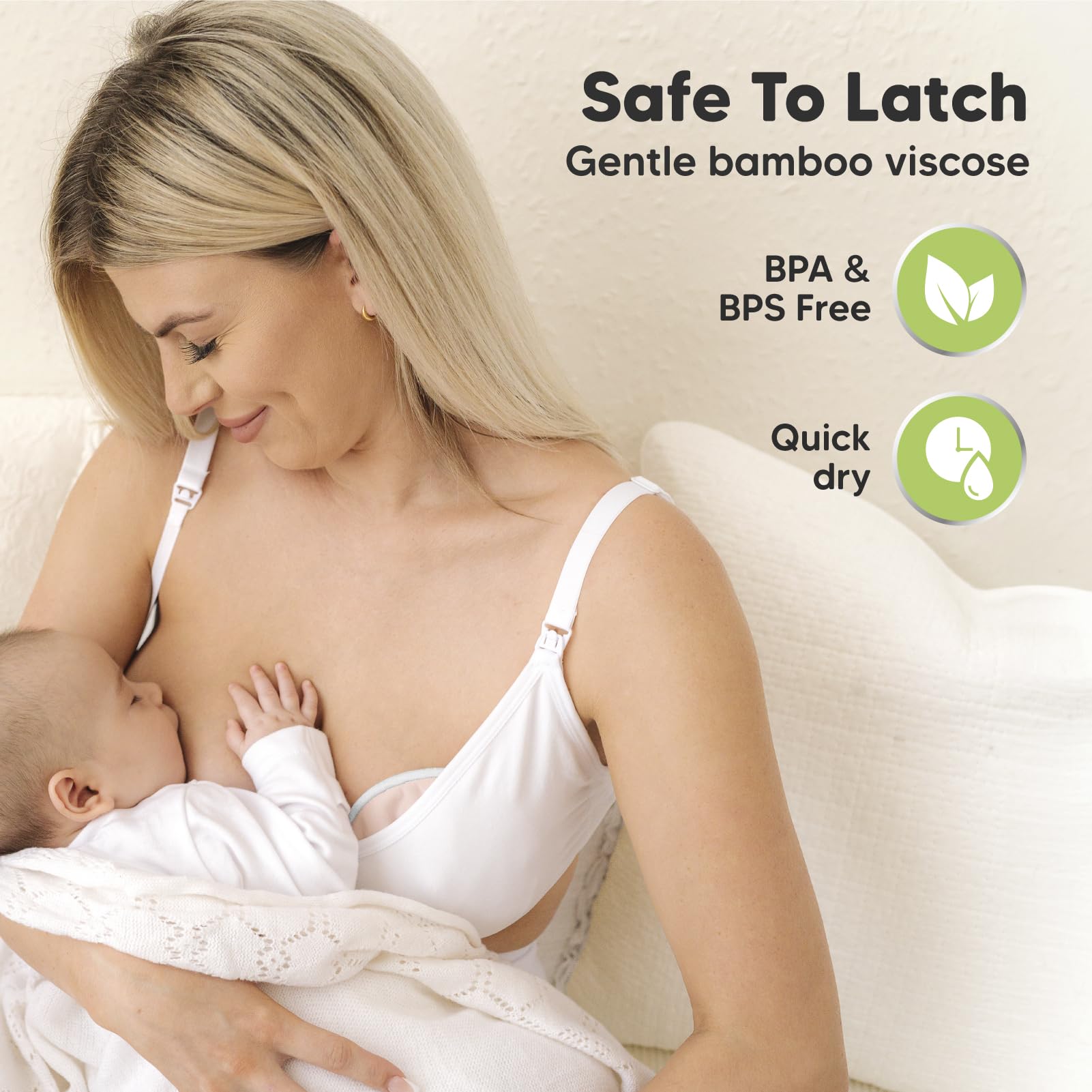 Almohadillas de Enfermería Lavables Lovelle Bambú Orgánico Natural Talla Única para Lactancia