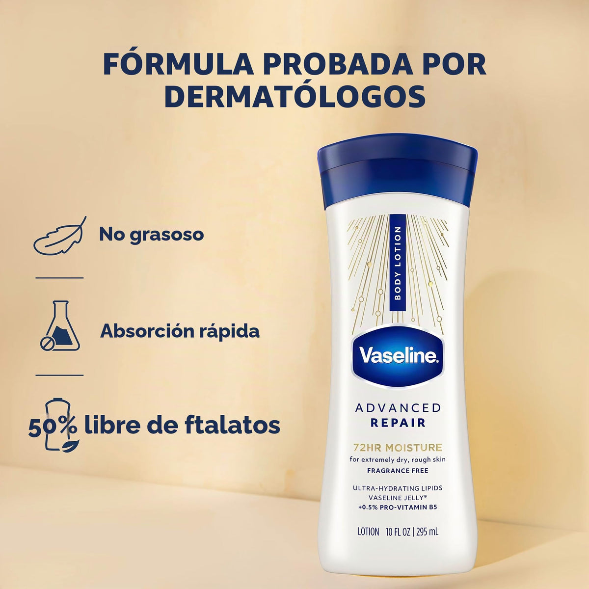Vaseline Intensive Care Body Lotion, Advanced Repair Unscented, 10 oz