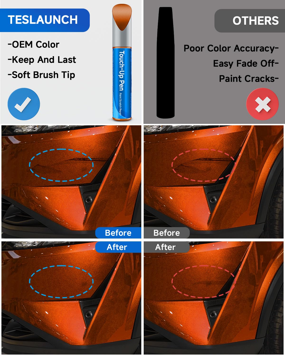 EBB Monarch - Pintura para retocar metálica naranja compatible con Nissan Exact Match - Reparación de arañazos de coche
