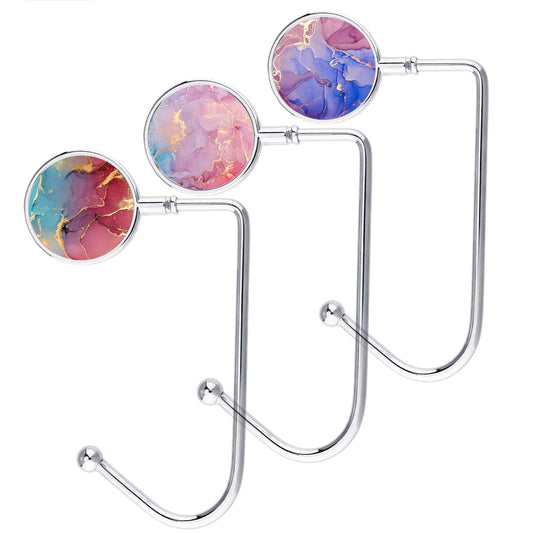 LESHIRY - percha de ropa para cartera, colgador para bolsa, decoración de bolso, gancho para mesa para mujer (3 unidades, bonito gancho de mármol-3)