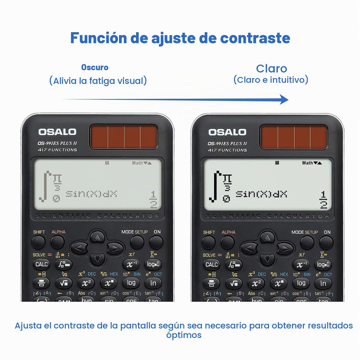 Calculadora Científica OSALO Negro 417 Funciones Pantalla de Escritura para Estudiantes
