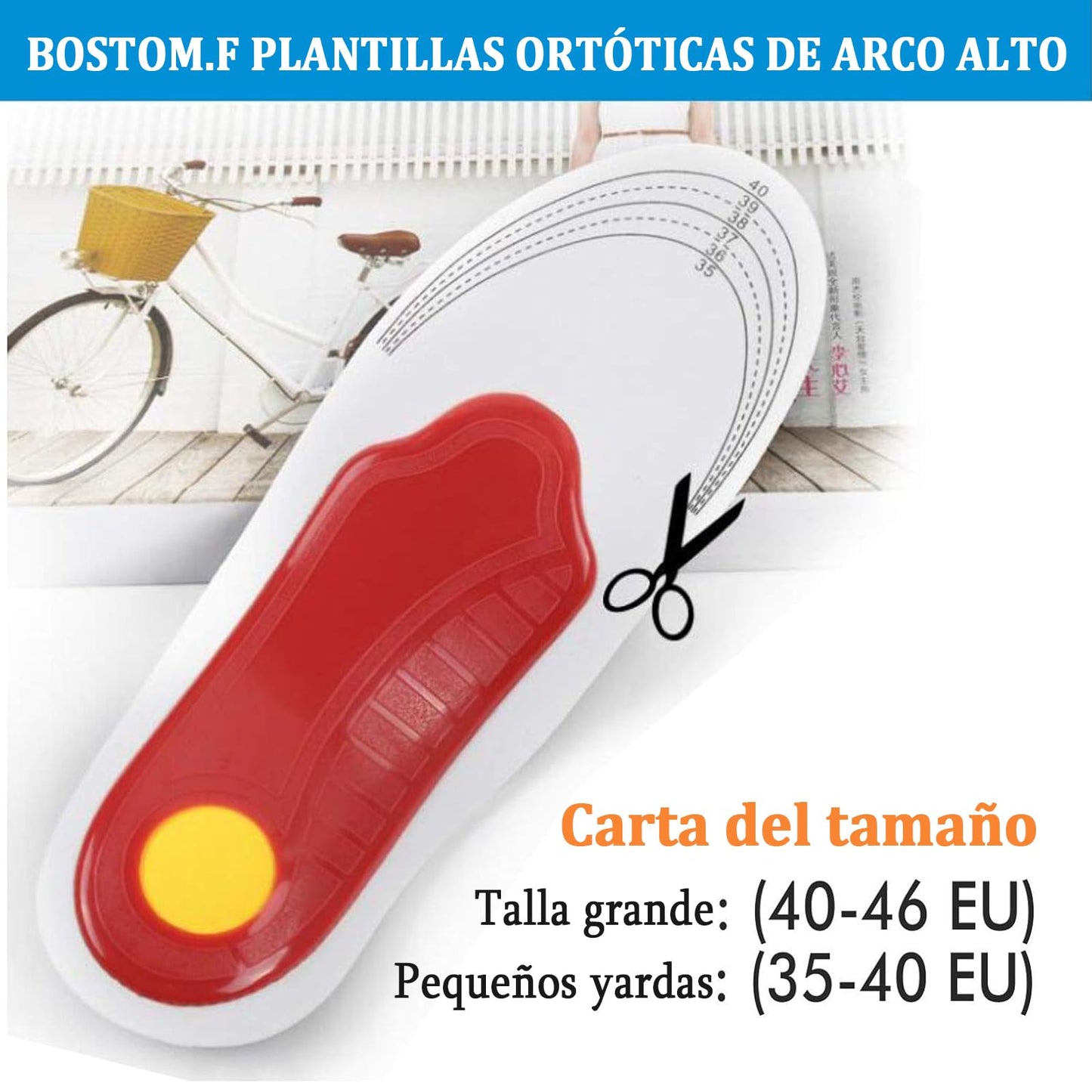 Plantilla Ortopédica de Soporte de Arco para Aliviar Dolor y Presión para Hombres y Mujeres