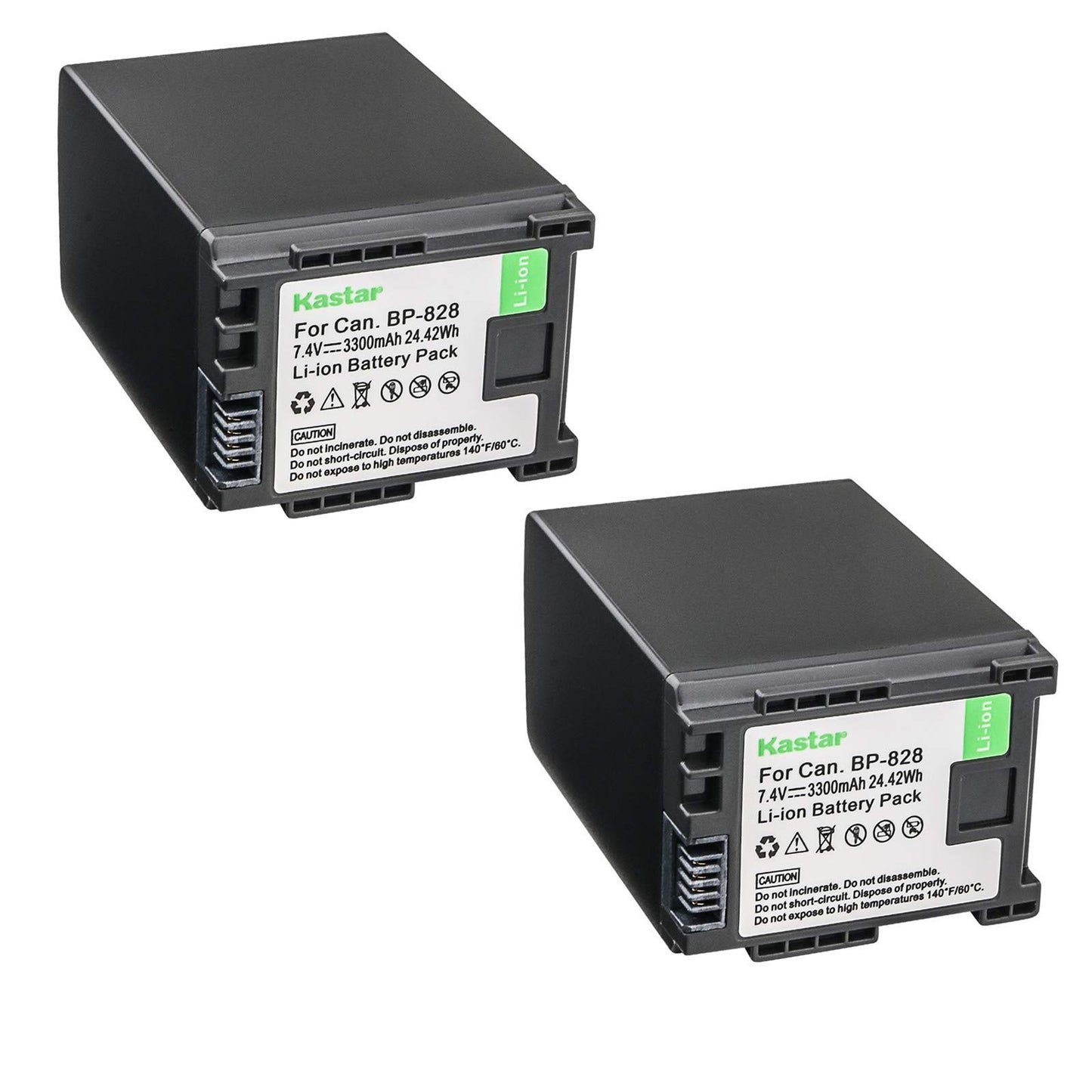 Batería Kastar BP828 para Canon VIXIA HF G30 XA20 XA25 Camcorders 2-Pack