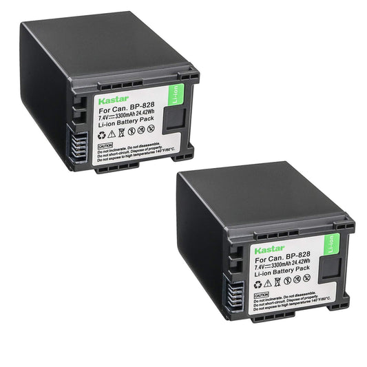 Batería Kastar BP828 para Canon VIXIA HF G30 XA20 XA25 Camcorders 2-Pack