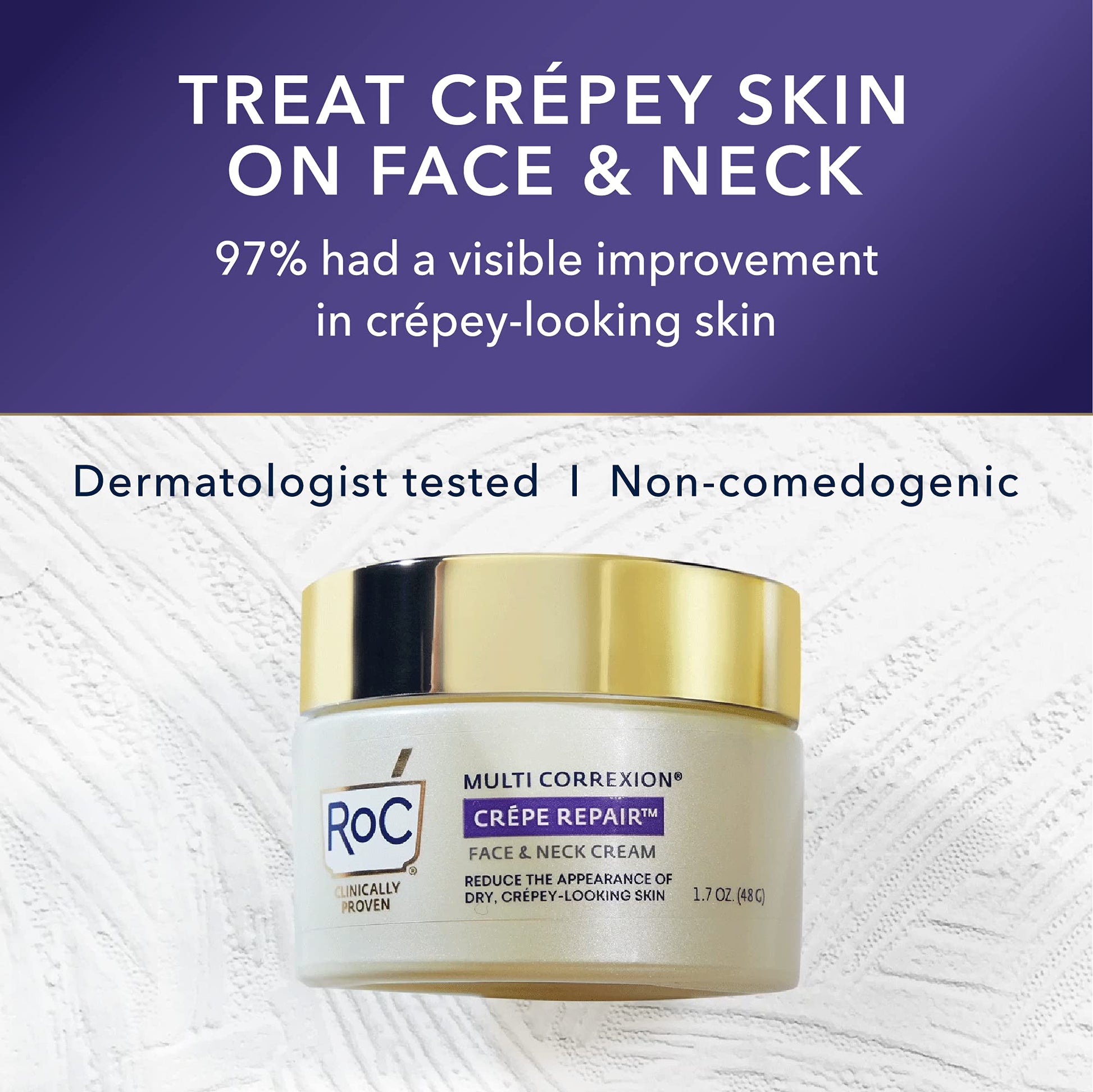 RoC Crepe Repair Anti Aging Daily Face Moisturizer & Neck Firming Cream (1.7 oz) + RoC Retinol Wrinkle Smoothing Capsules (7 CT), Skin Care Treatment