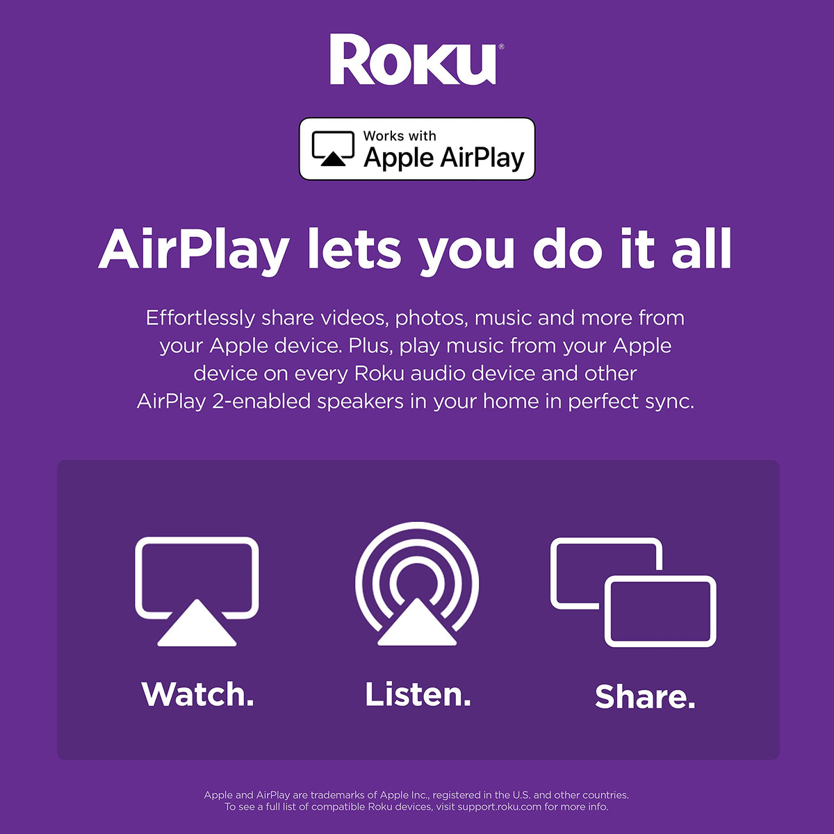 Barra de Sonido Inteligente Roku Negro con Reproductor Multimedia 4K/HD/HDR y Control de Voz Roku