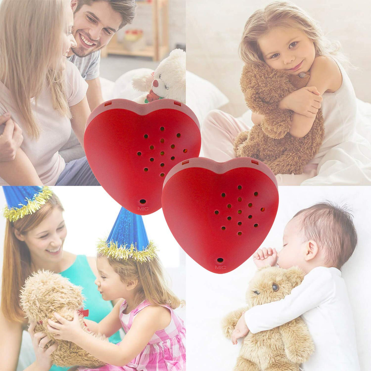 Módulo Grabador de Voz Inventiv Rojo para Juguete de Peluche con Mensajes Personalizados (Paquete de 2)