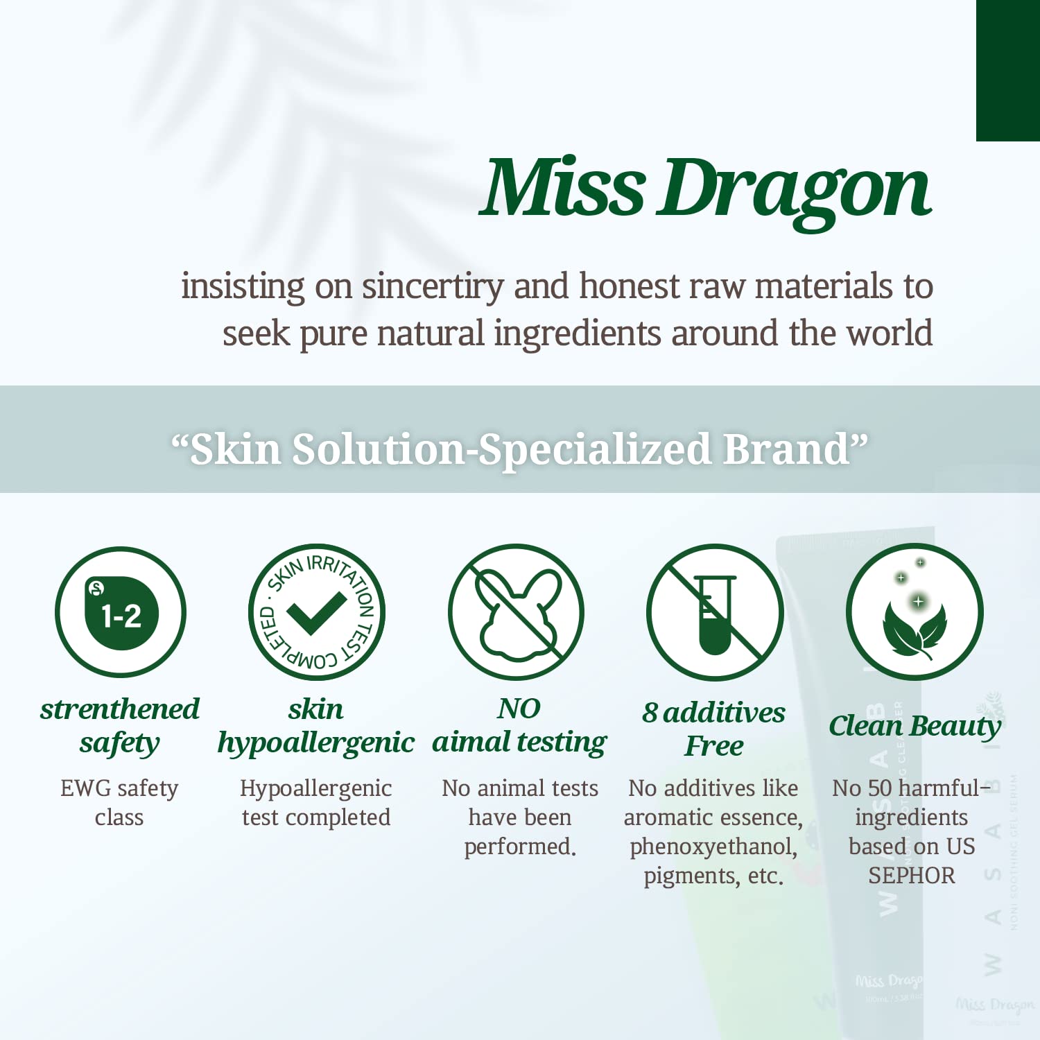 Miss Dragon Vegan Acne Skin Wasabi Soothing Korean Facial Serum