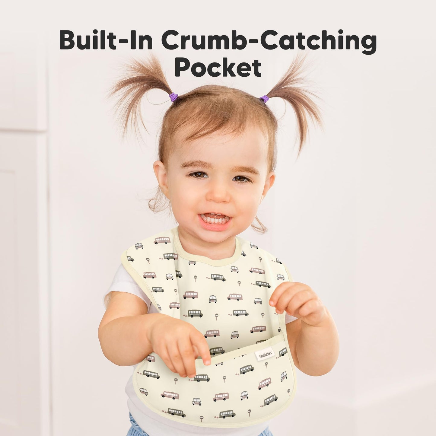 KeaBabies Paquete de 3 baberos impermeables para bebés para comer, baberos livianos para bebés con recogedor de alimentos, baberos para niños pequeños a prueba Buques Talla única