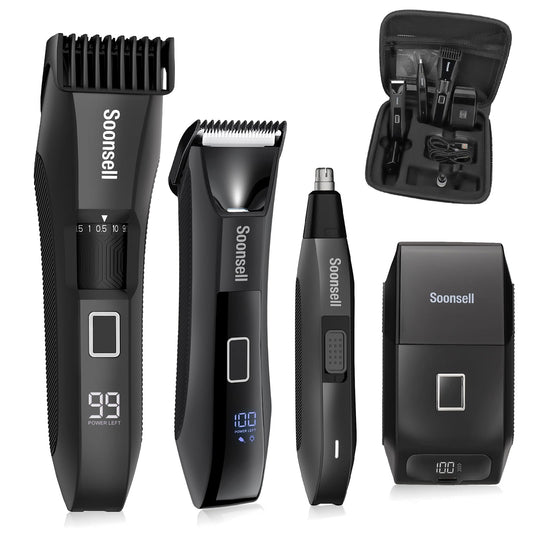 Kit de Cuidado Personal 4 en 1 Soonsell Negro para Hombre