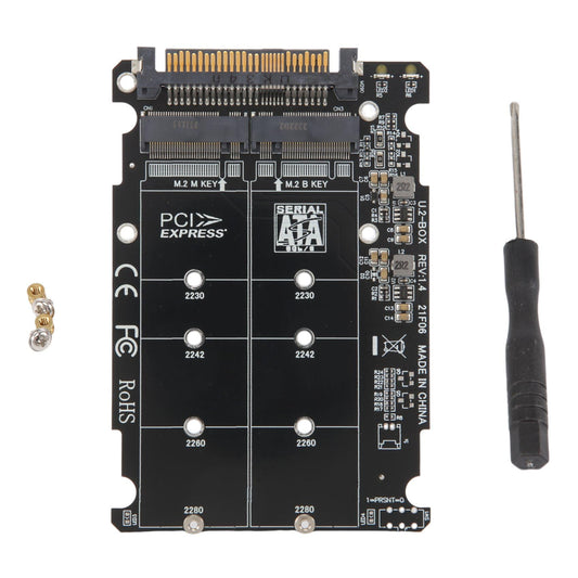Kqcibz 2 en 1 M.2 NVMe SATA U2PCB M.2 NVME SSD Key M Key B SSD a U.2 SFF-8639 Adaptador PCIe M2 Convertidor de computadora, 503619