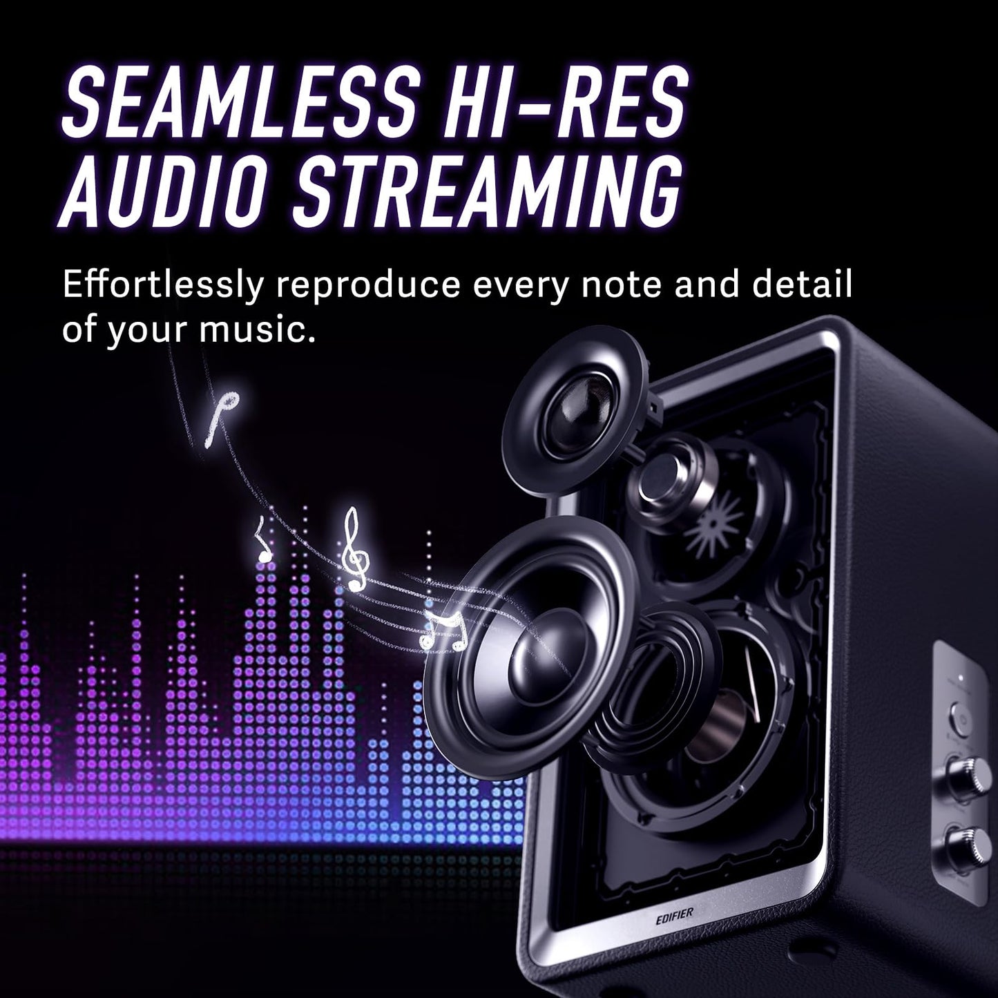 Edifier QR65 Bluetooth Hi-Res Audio Active Monitors 2.0 Speaker System 2.0 70 Watts (Black)