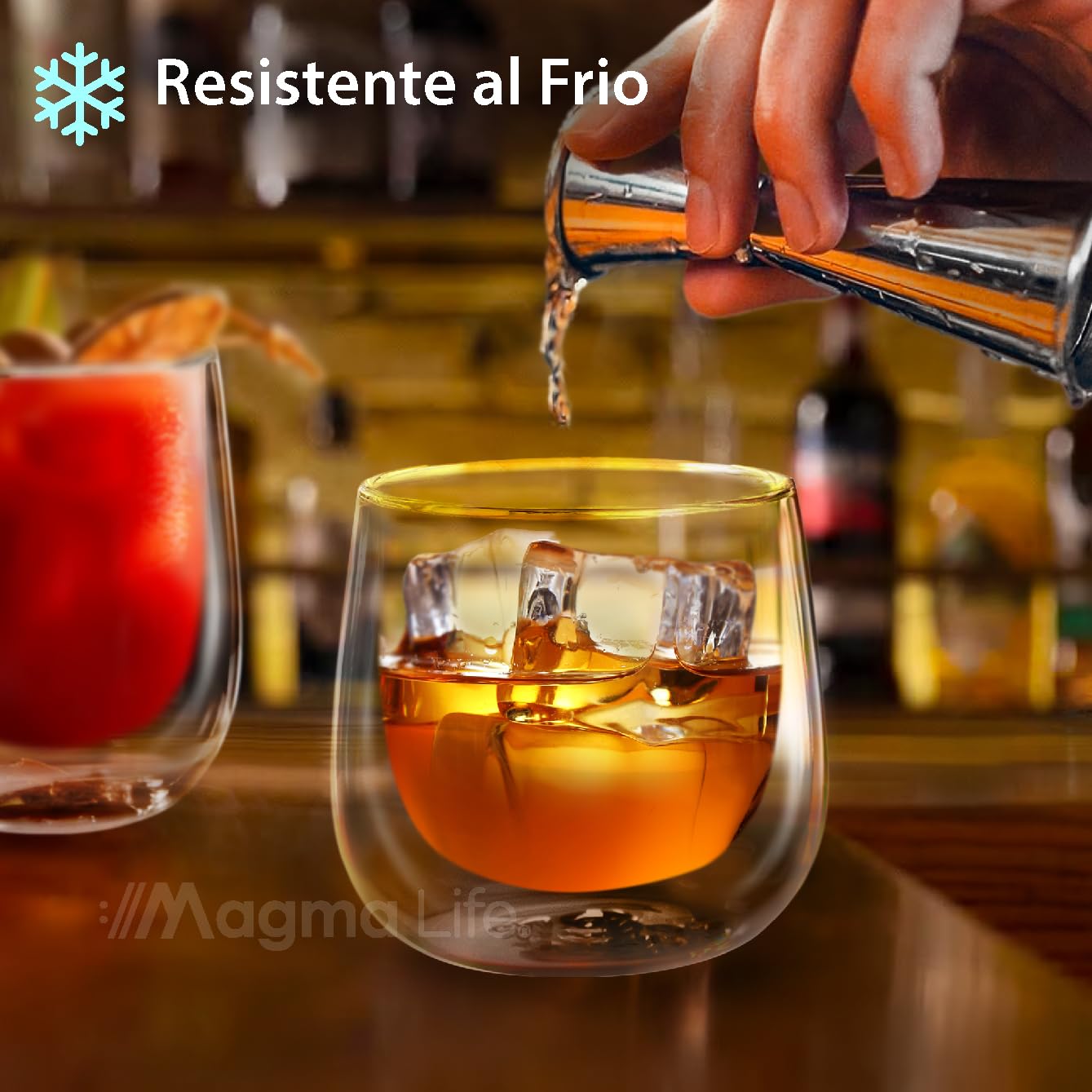 MAGMALIFE Vasos de Cristal de Doble Pared de 80 ml (2.7 Onzas), Vidrio Térmico Doble Fondo. Set de 4 Piezas, Tamaño Ideal Para Espresso. Elegancia y versatilidad en cada sorbo. ¡Disfruta al máximo!