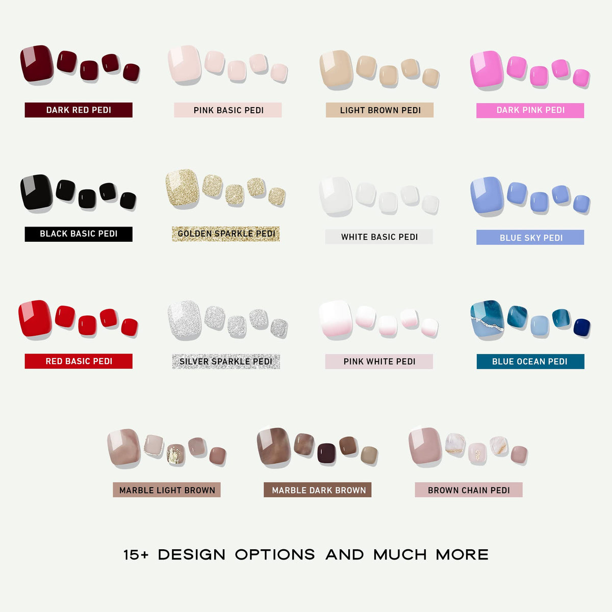 Adora Couture - Tiras de uñas de gel semicuradas para pedicura, 32 tiras de gel rojo brillante y liso, color rojo brillante, para uñas de salón en casa, kit de pedicura, requiere luz UV (rojo P)