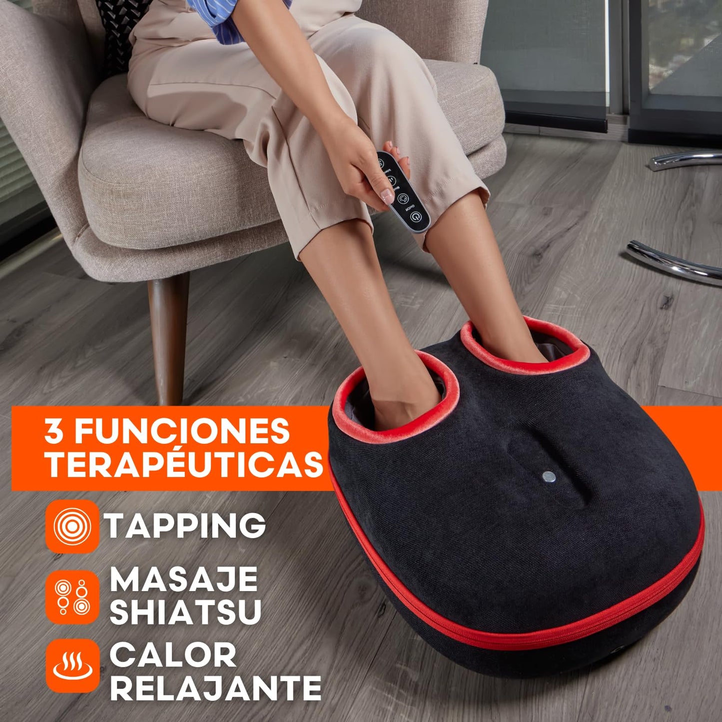 Masajeador de Pies Power Therapy Blanco con Calor Calmante y Amasado Profundo para Dolor y Circulación para Hombre