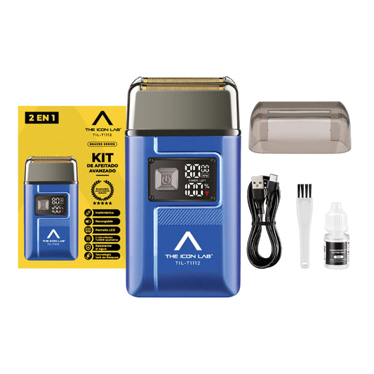 Afeitadora Inalámbrica THE ICON LAB Pantalla LCD Motor 7500 RPM Pop‑Up Trimmer Resistente al Agua para Hombre
