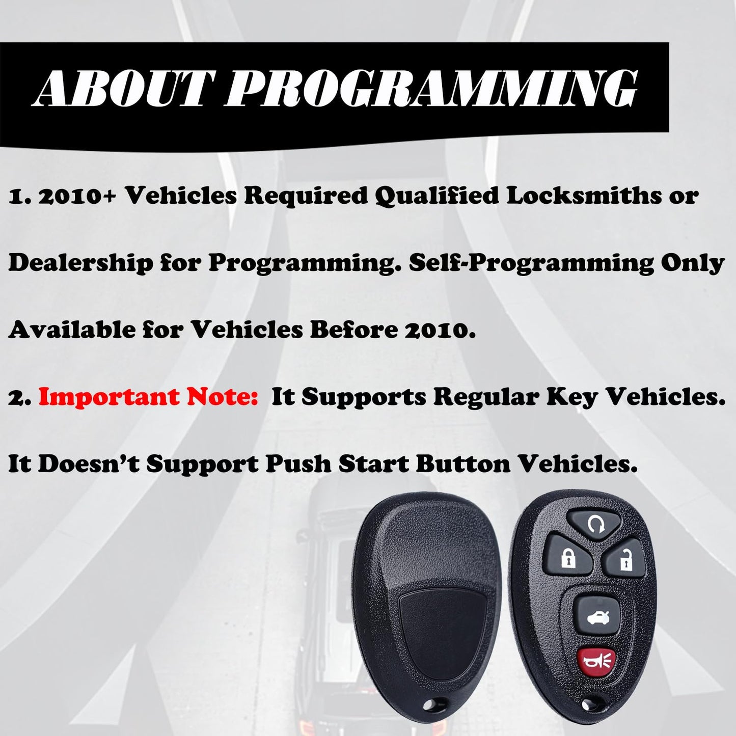 MechanMagic - Juego de 2 controles remotos de repuesto para Chevy Impala 2006-2013 Cadillac DTS Buick Lucerne 2006-2011 Chevrolet Monte Carlo 2006-2007