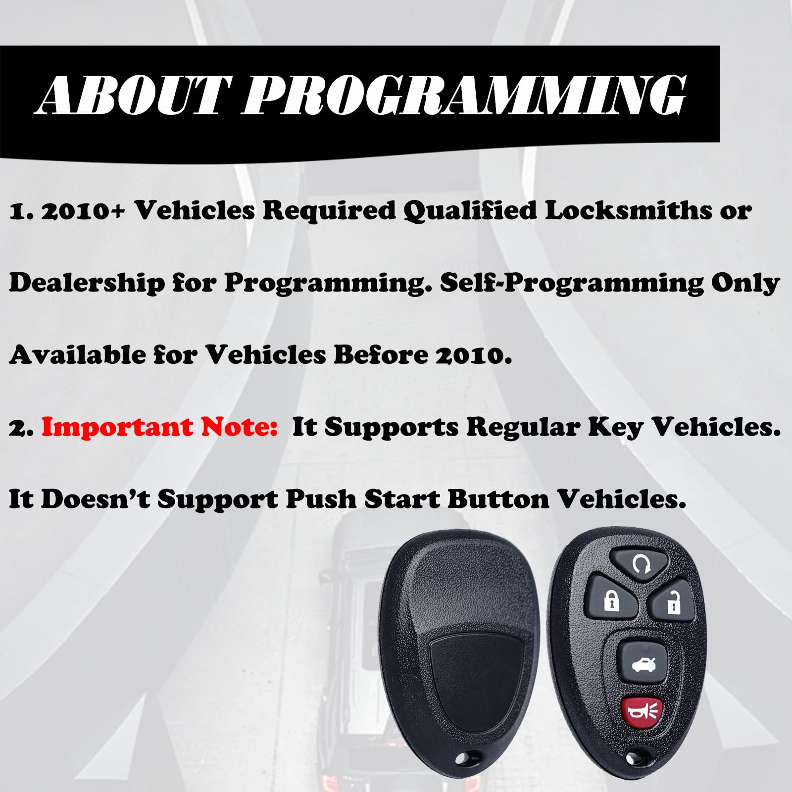 MechanMagic - Juego de 2 controles remotos de repuesto para Chevy Impala 2006-2013 Cadillac DTS Buick Lucerne 2006-2011 Chevrolet Monte Carlo 2006-2007