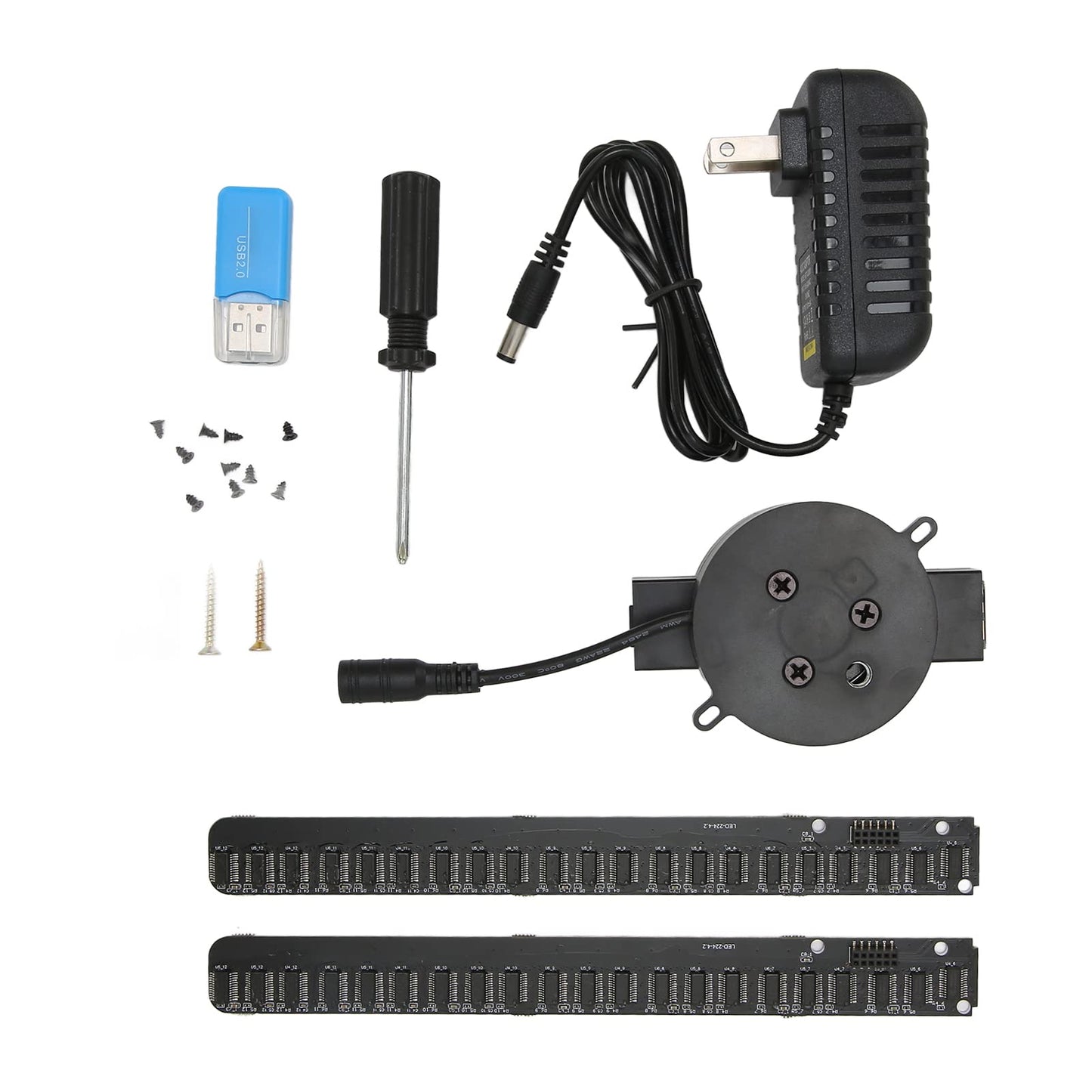 Ventilador Holograma 3D ASHATA Negro 16,5 Pulgadas WiFi 2000x224 LED para Tienda