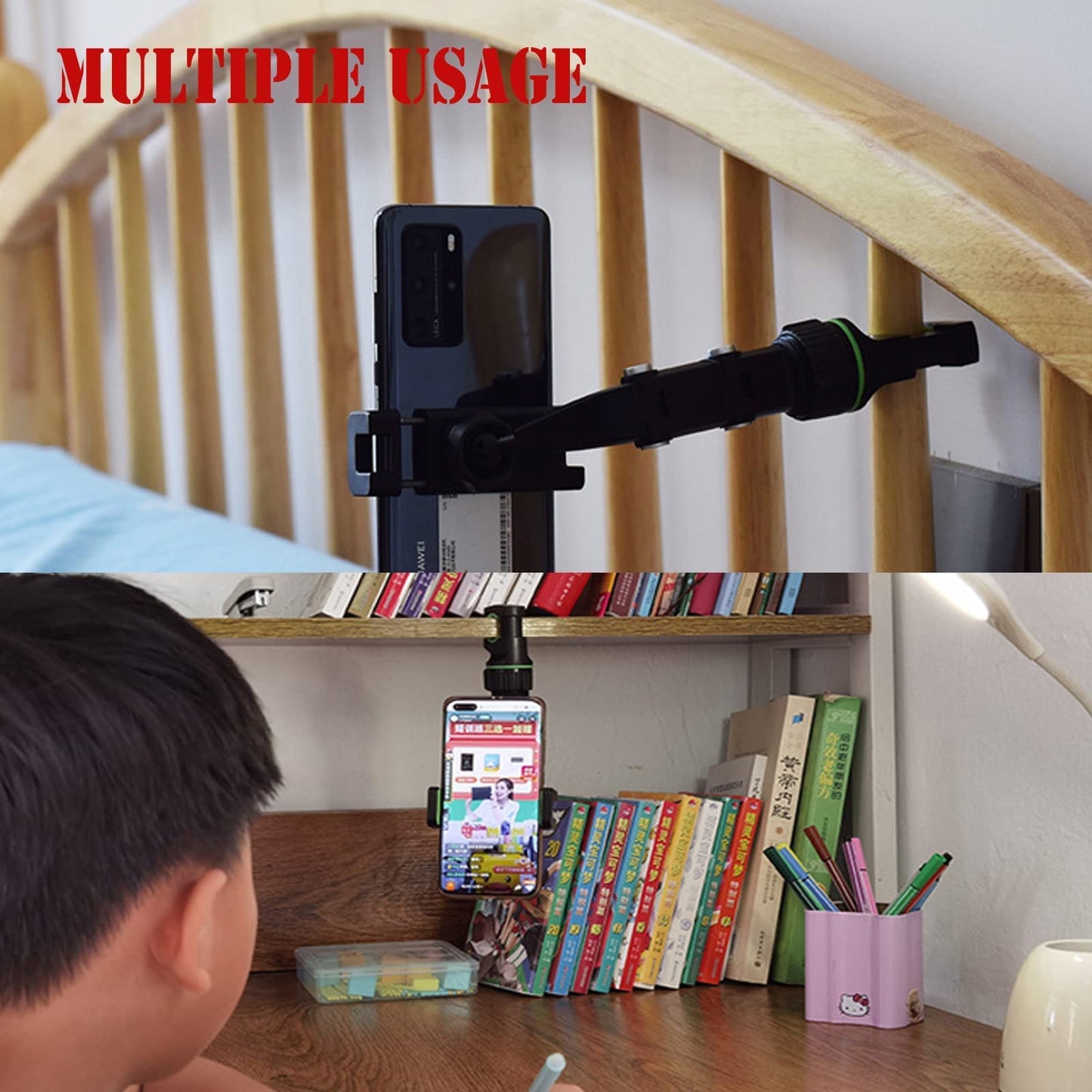 Soporte para Teléfono Celular para Coche Giratorio 360 Grados de 4 a 6.1 Pulgadas Clip de Montaje en Espejo Retrovisor
