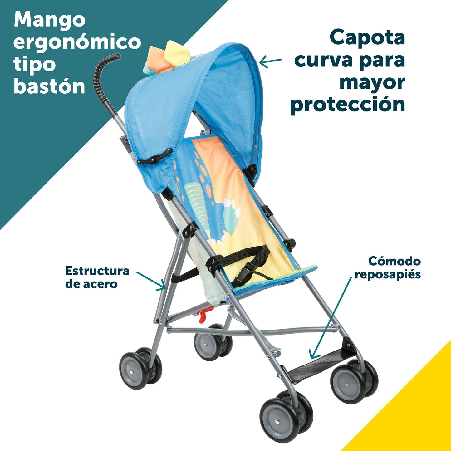 Carriola Safety 1st Negra con Arnés de Seguridad y Personaje Divertido para Niños