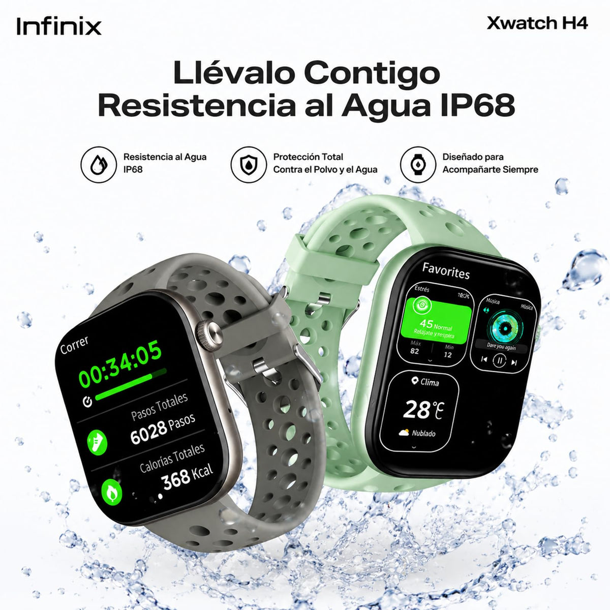 Smartwatch Infinix Xwatch H4 Azul con Llamadas Bluetooth 5.3