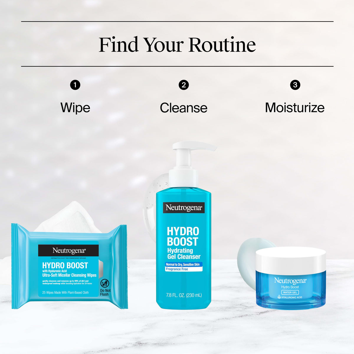 Neutrogena HydroBoost Facial Cleansing & Makeup Remover Wipes with Hyaluronic Acid, Hydrating Pre-Moistened Face Towelettes to Cleanse & Remove Dirt, Makeup & Impurities, Twin Pack, 25 ct