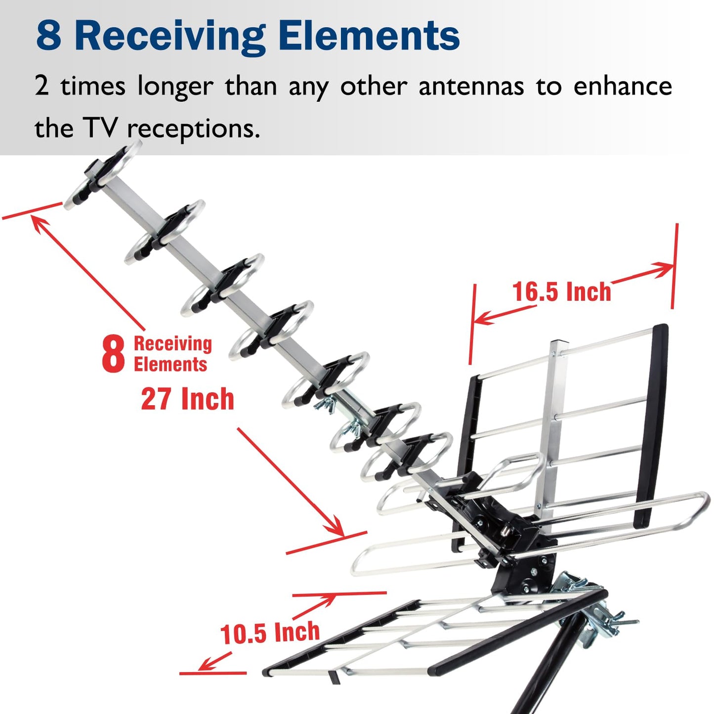 Five Star - Antena de TV HDTV para exteriores de hasta 200 millas de largo alcance, antena de TV para montaje en ático o techo, antena digital OTA de largo alcance para 4K 1080P VHF UHF incluye