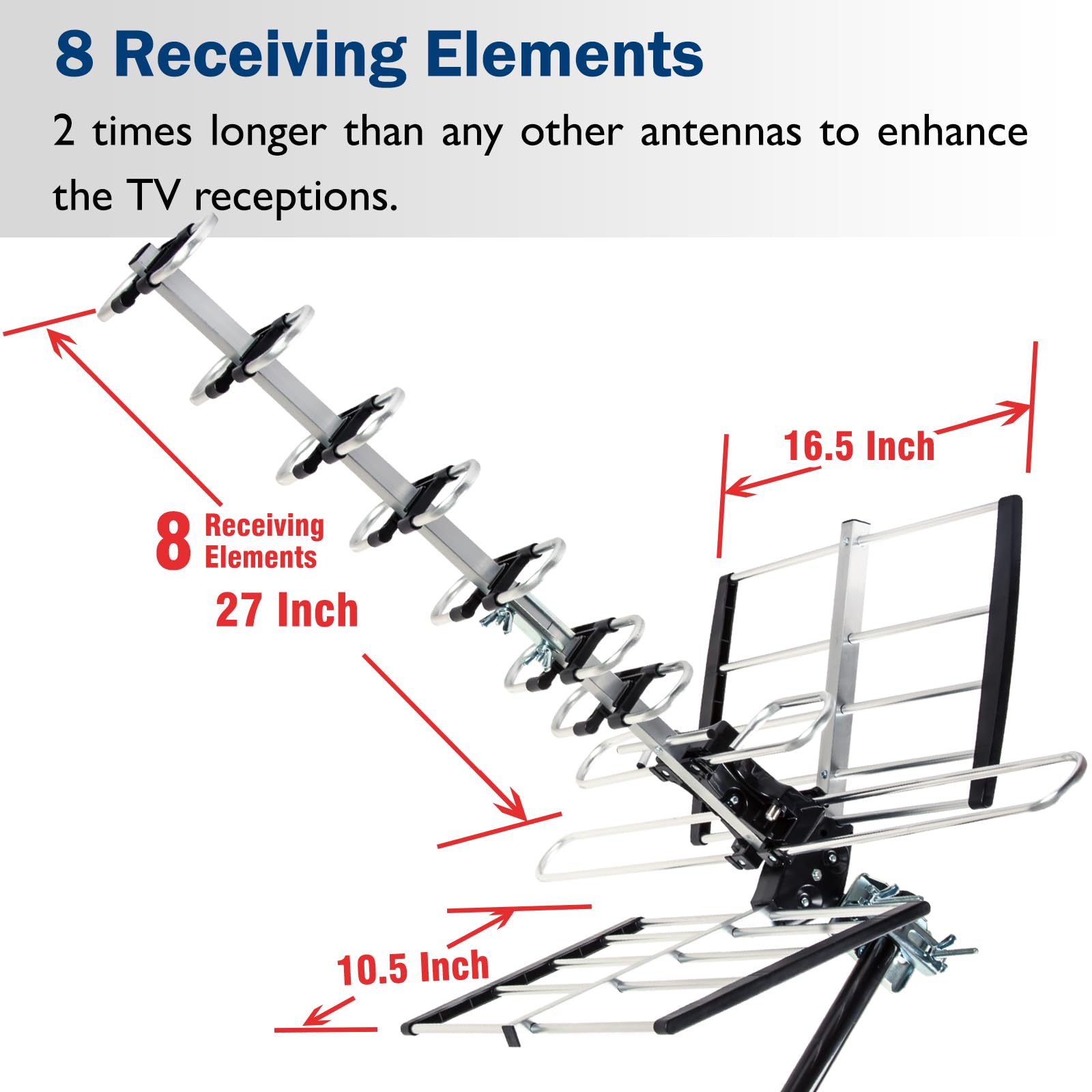 Five Star - Antena de TV HDTV para exteriores de hasta 200 millas de largo alcance, antena de TV para montaje en ático o techo, antena digital OTA de largo alcance para 4K 1080P VHF UHF incluye