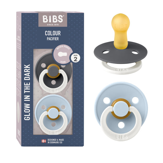 Chupetes Tetina Redonda Iron Night Baby Blue Night Libre de BPA Látex Natural Brillan en la Oscuridad Talla 2