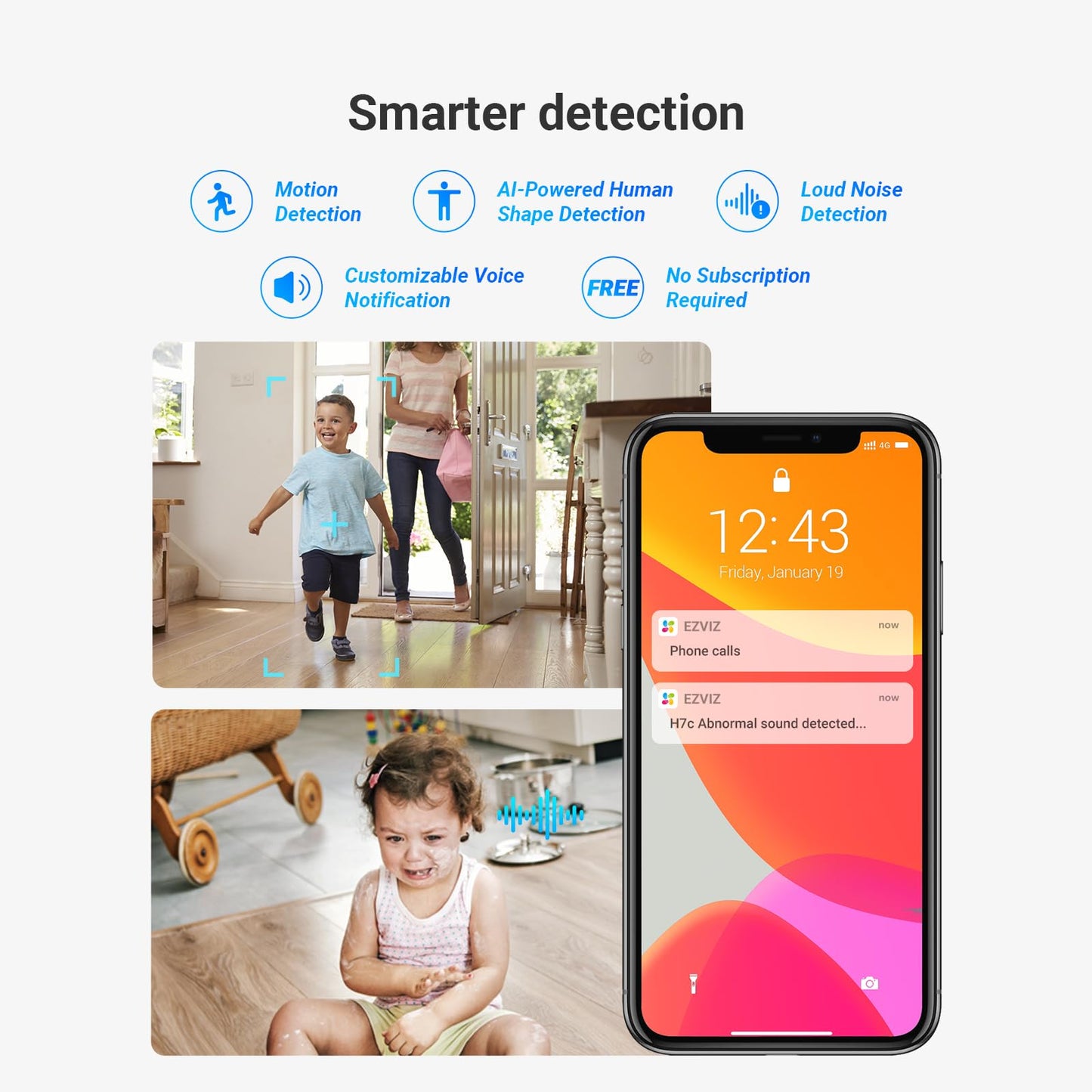 Cámara IP Domo EZVIZ H7C Dual 4MP Doble Lente Visión Nocturna WiFi Visión 360º Micro SD