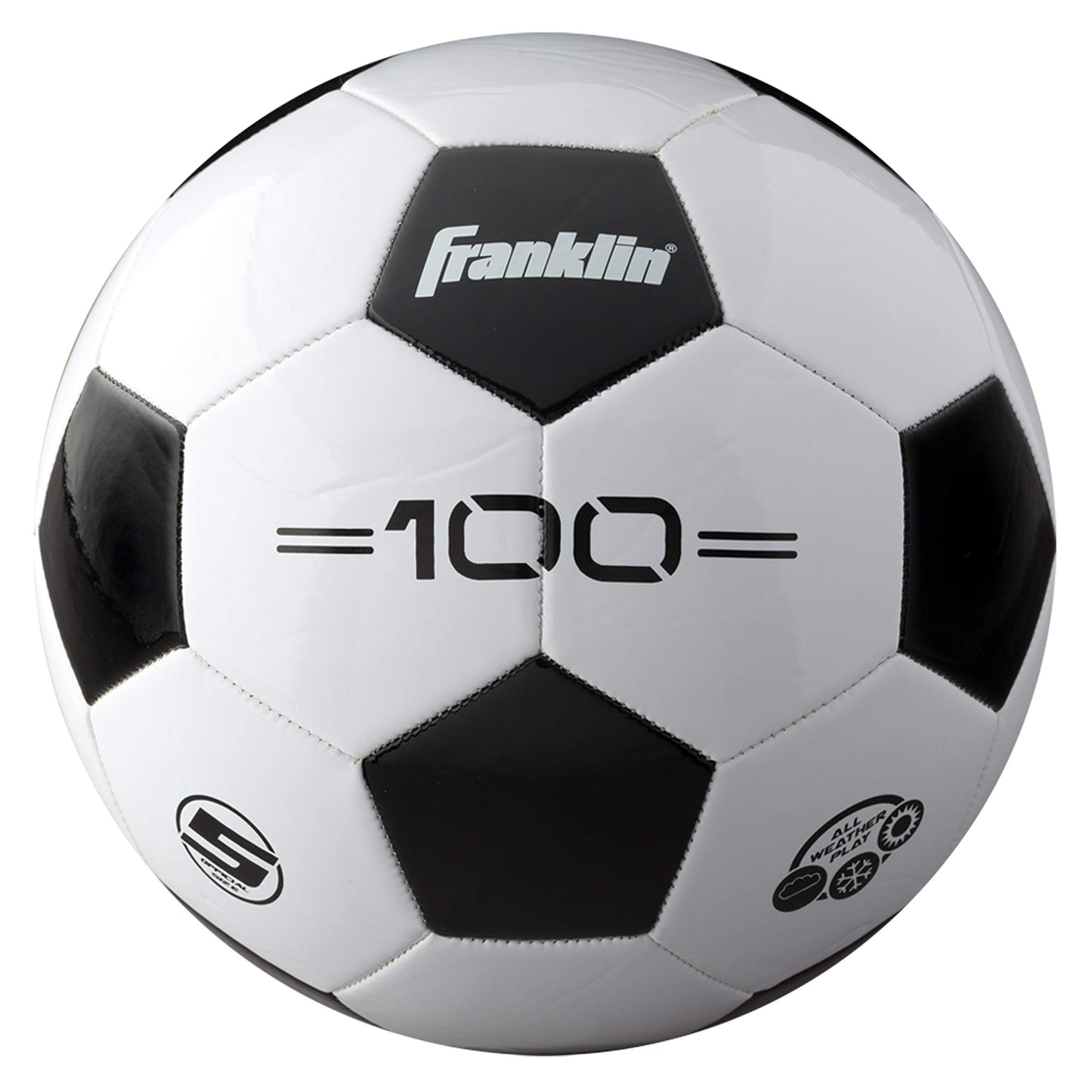 Franklin Sports Competition F-100 Balón de fútbol, Blanco/Negro, 5
