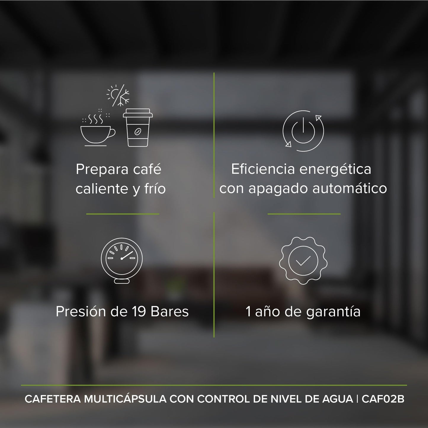 Cafetera Multicápsula AVERA Negra 3 en 1 Compatible con Cápsulas y Café Molido