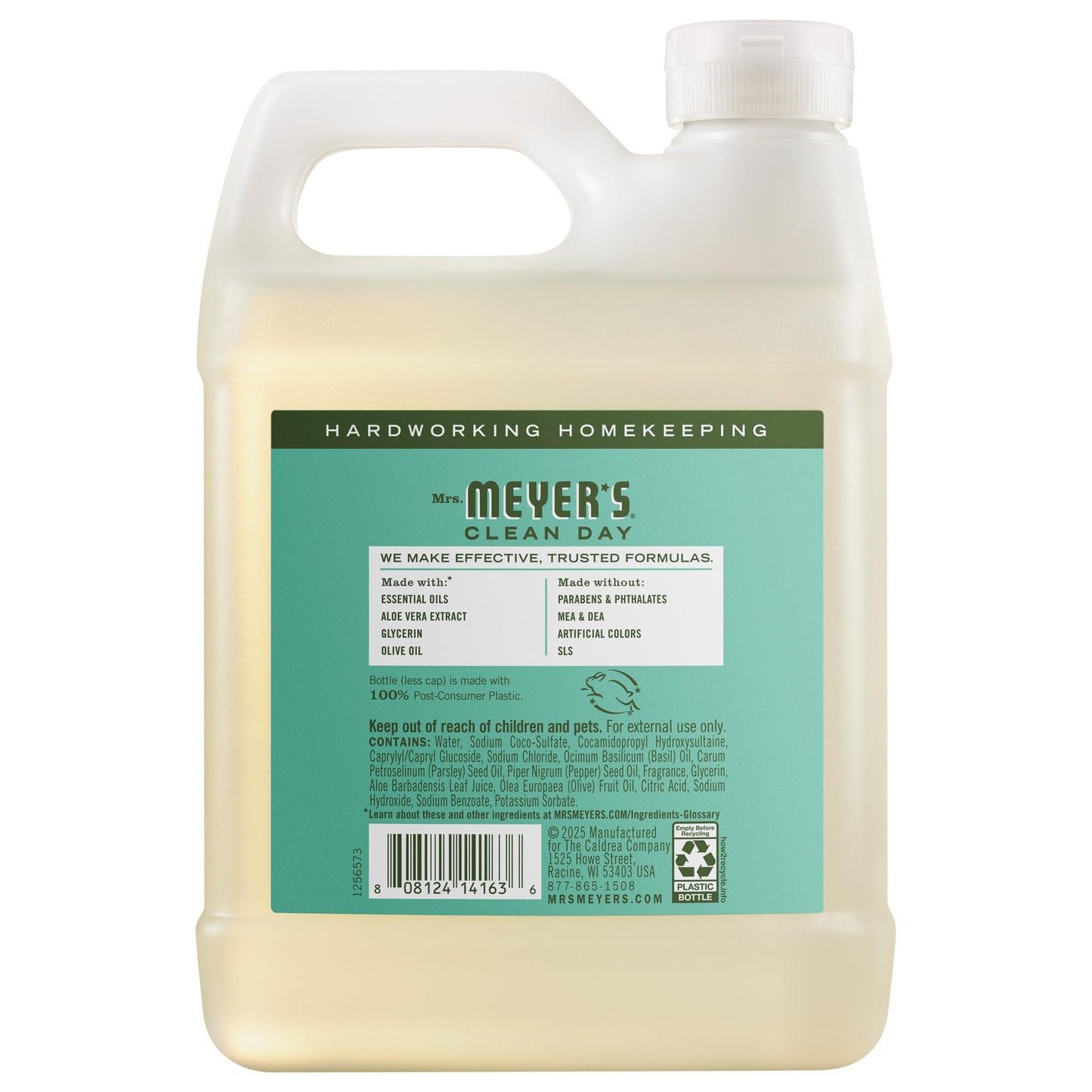 Mrs. Meyer's Liquid Hand Soap Refill, Basil, 33 Ounce