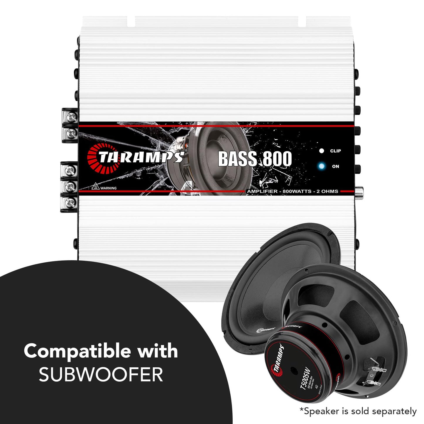 Amplificador Monobloque Taramps Bass 800 2 Ohmios 800 Vatios Rms para Carro