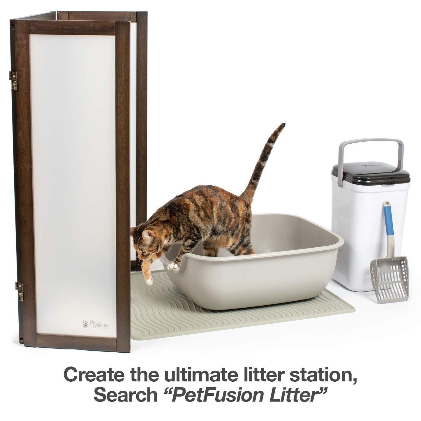 Caja de Arena para Gatos PetFusion Grande Revestimiento Antiadherente Higiene Superior Plástico ABS Fuerte