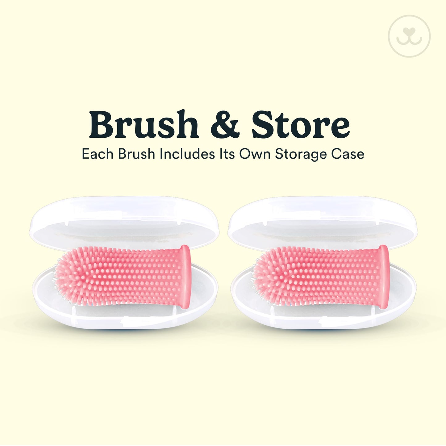 Barkley's 360º Cepillo de dientes para perros – Diseño ergonómico – Cerdas completas para una fácil limpieza – Juego de 2 unidades, color rosa