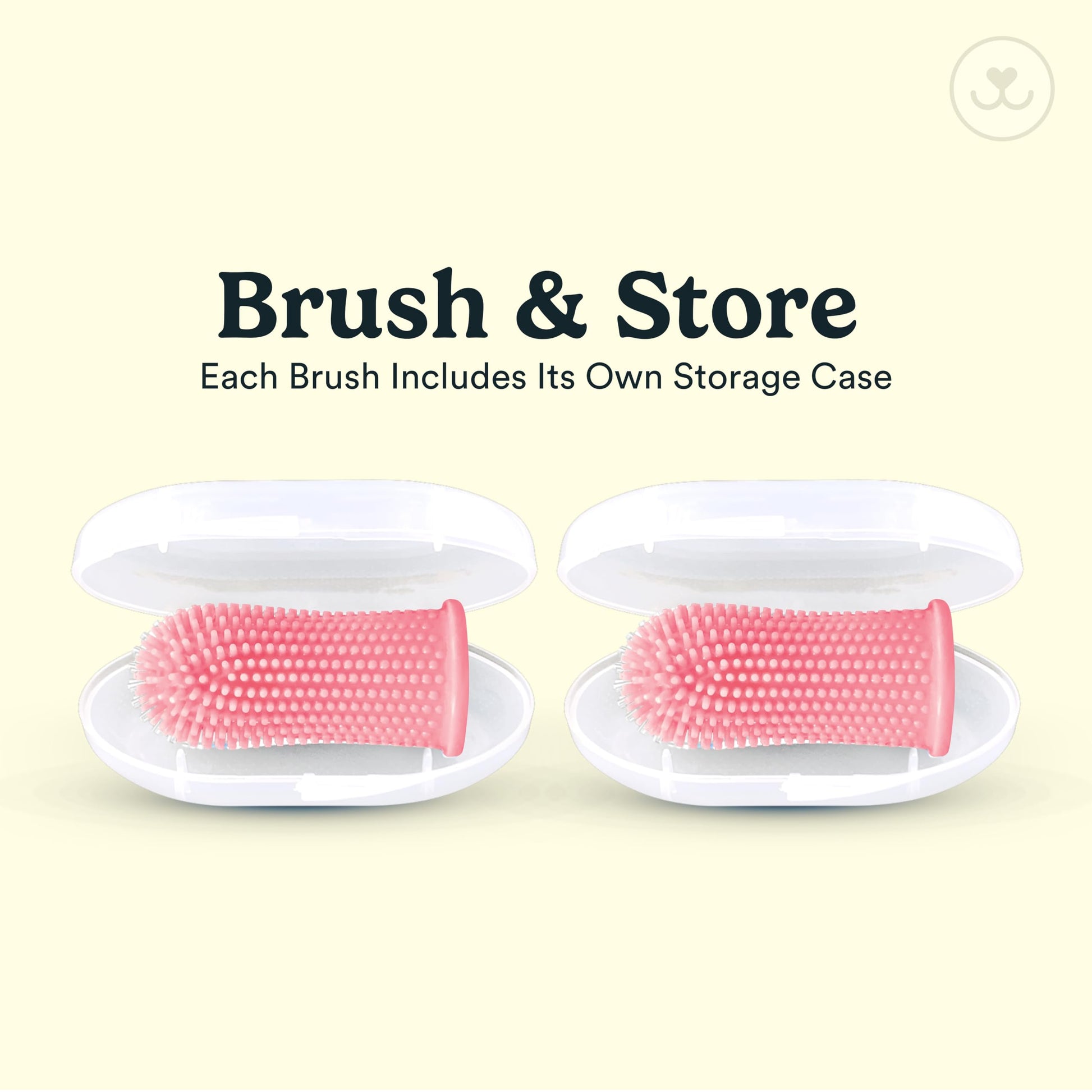 Barkley's 360º Cepillo de dientes para perros – Diseño ergonómico – Cerdas completas para una fácil limpieza – Juego de 2 unidades, color rosa