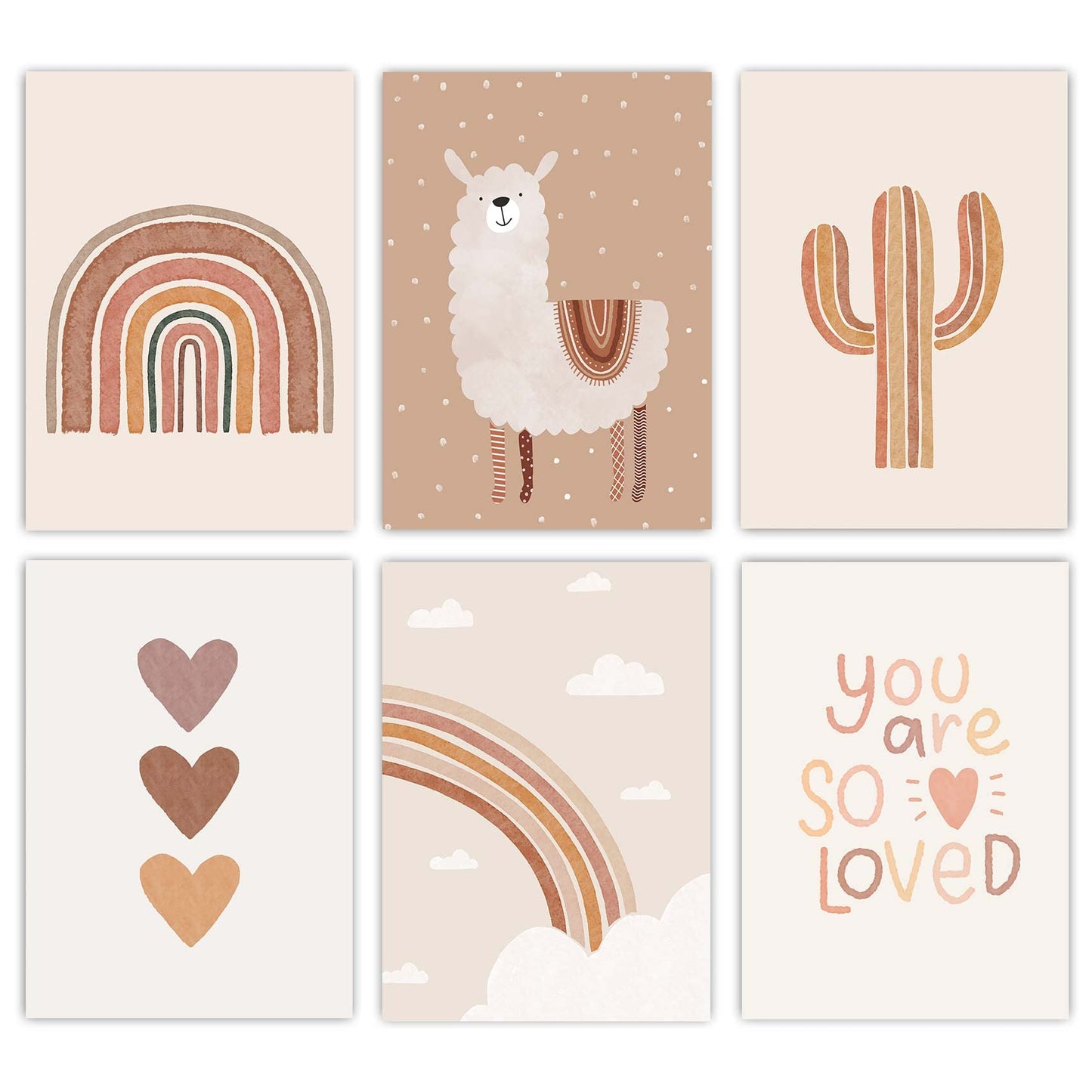 Canssape - Póster bohemio para decoración de habitación de bebé, lona para pared, decoración de pared de habitación de bebé, sin marco, decoración de pared para niños, para decoración de habitación de