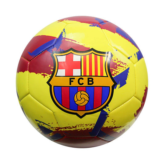 Icon Sports - Cepillo para Polvo de fútbol Amarillo con Licencia Oficial del FC Barcelona Talla 5