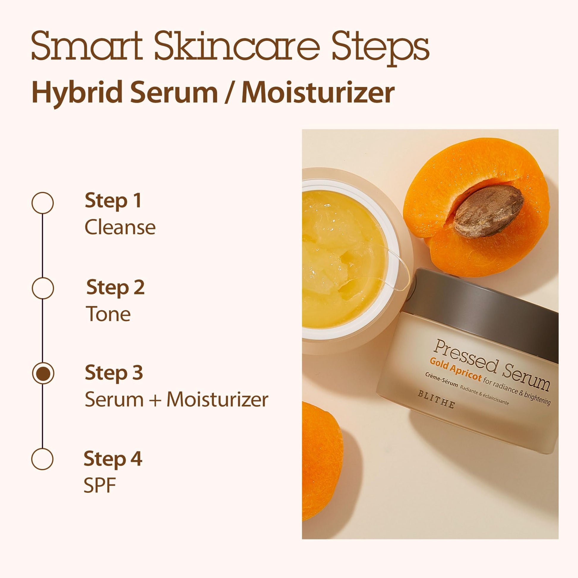 BLITHE Pressed Serum Gold Apricot for Radiance & Brightening 50ml