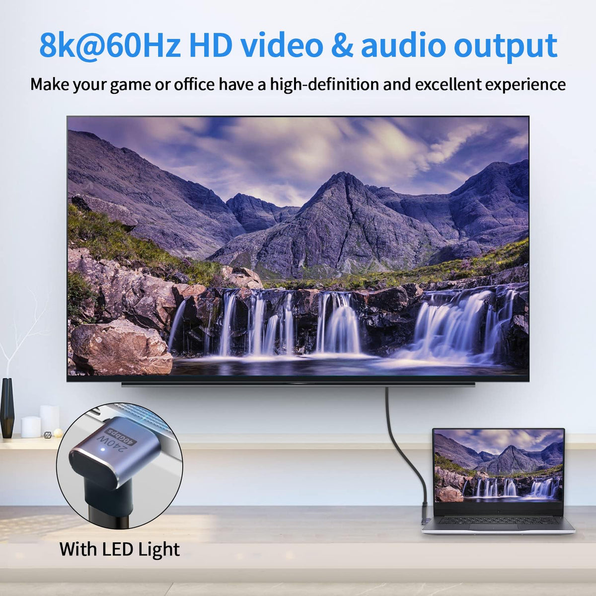 Adaptador USB C Ángulo Recto 90 Grados Paquete de 2 Extensor
