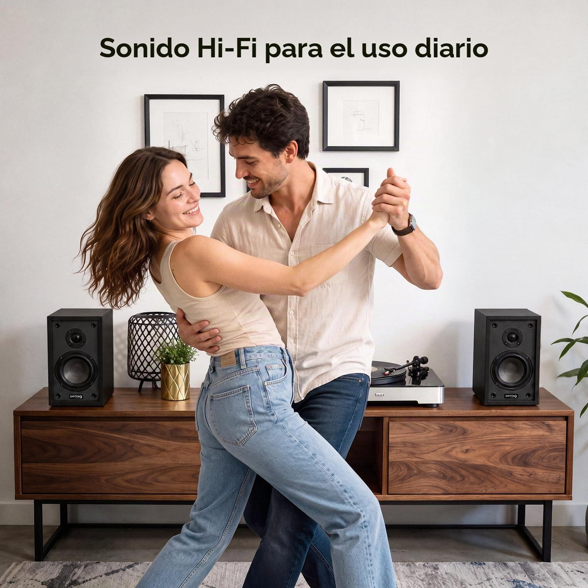 Altavoces de Estantería Dayton Audio Negro Woofer 4" y Tweeter 1" Pasivo 2 Vías 30W RMS para Música y TV