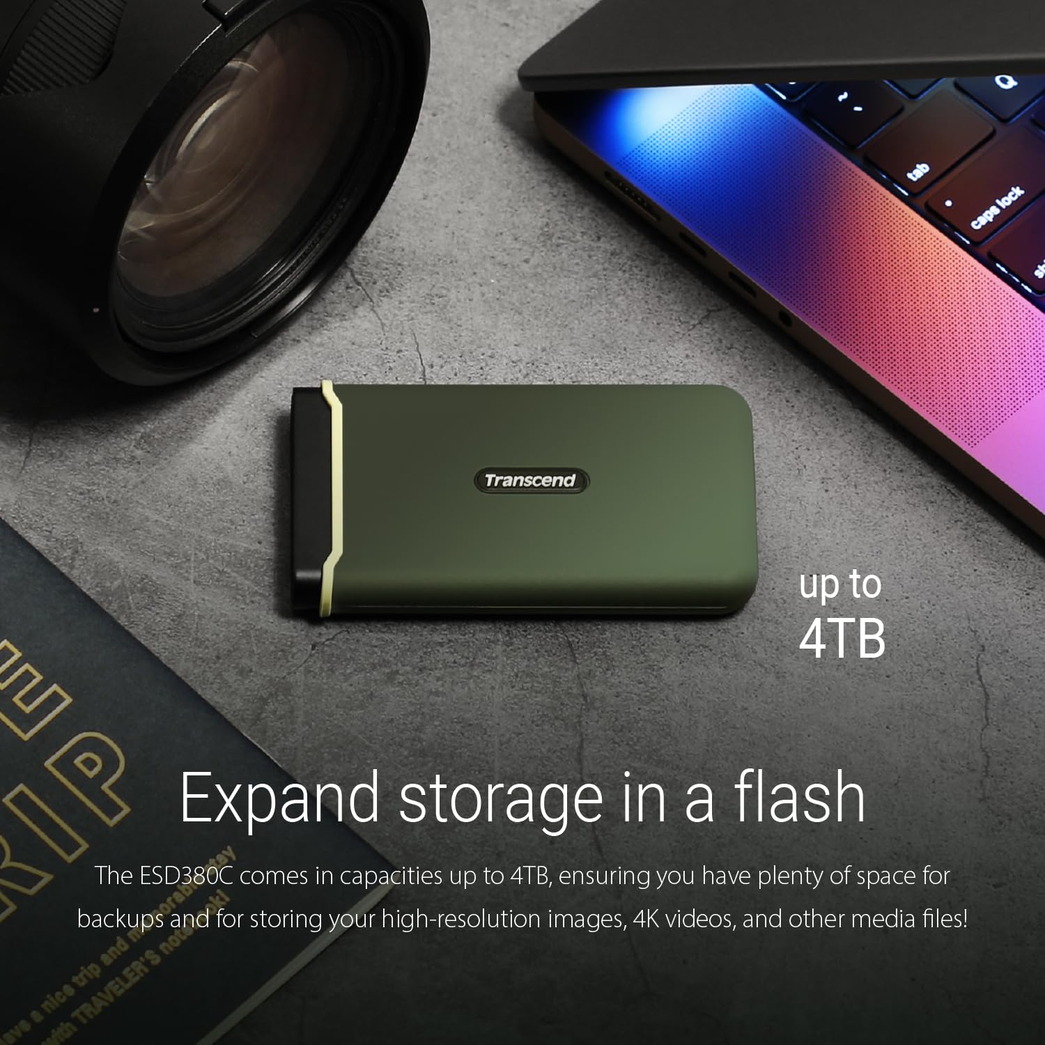 SSD Externo Transcend 2 TB Alta Velocidad Compatible con Steam Deck y Más Dispositivos