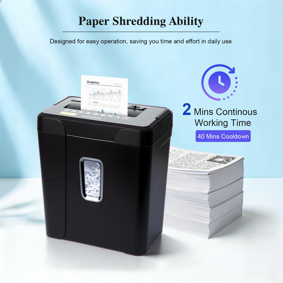 Trituradora de Papel Wingwise Negro para Oficina y Hogar 14 Hojas