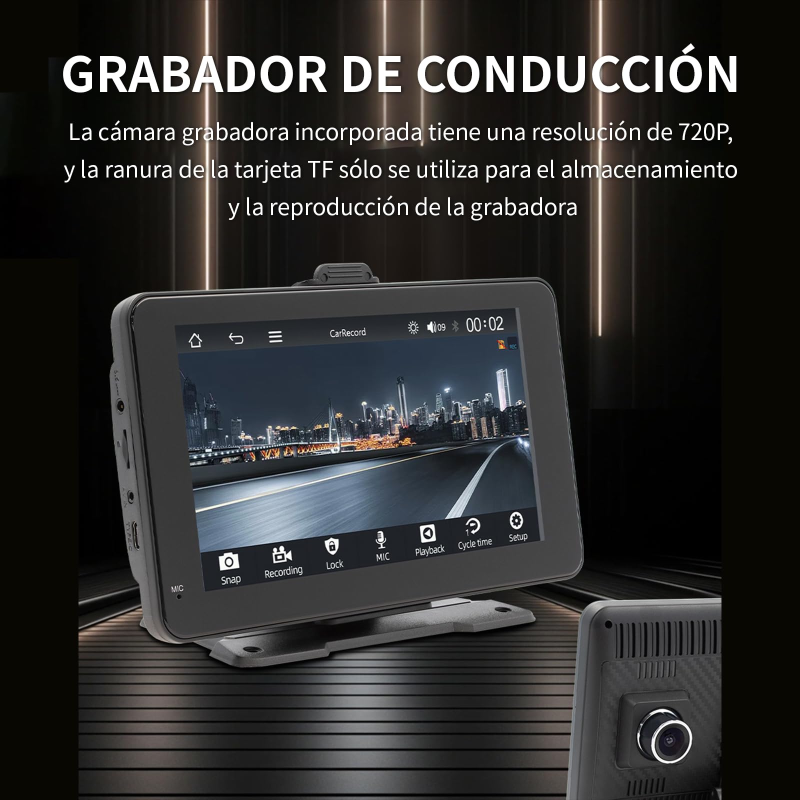 FINYQBET Autoestéreo para Carro con Pantalla Táctil de 7 Pulgadas, Compatible con Apple CarPlay y Android Auto, Bluetooth 5.0, Radio Am/FM, Soporte para Cámara de Respaldo y Grabación de Video