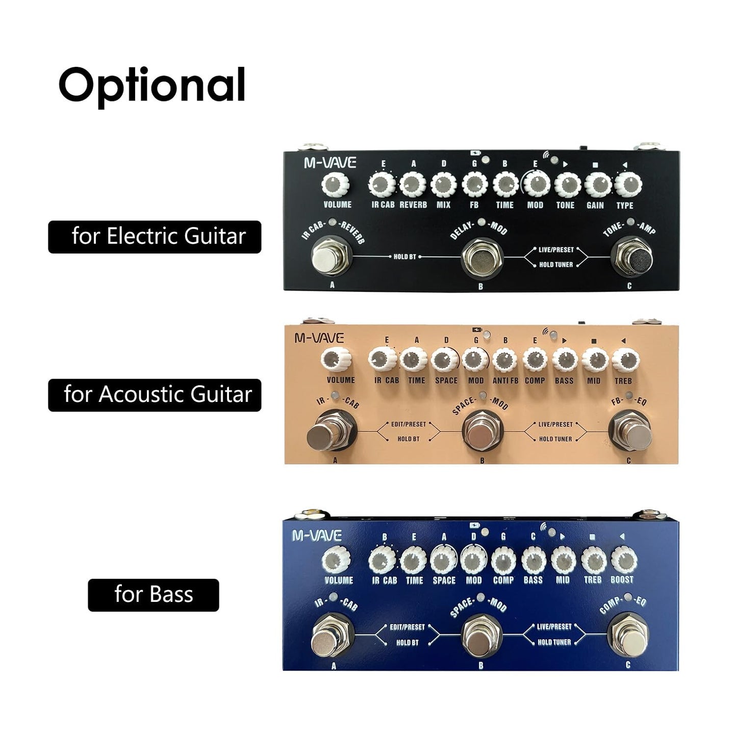 Cube Baby Pedal de Efecto Combinado de Graves Multifuncional portátil con reproducción de música Wirel grabación de teléfono o función de Interfaz
