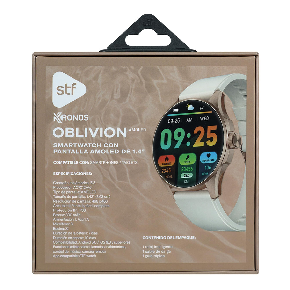 Smartwatch STF Kronos Beige Pantalla AMOLED 1.4 Pulgadas